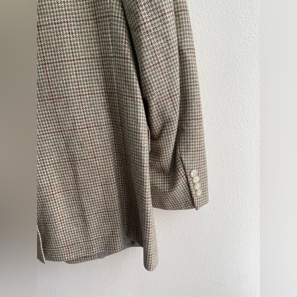 Barneys New York Hickey Freeman Wool Cashmere Suit Jacket Brown Men Size 42 - Picture 6 of 11